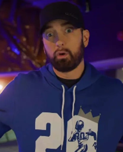 Eminem Barry Sanders Blue Hoodie