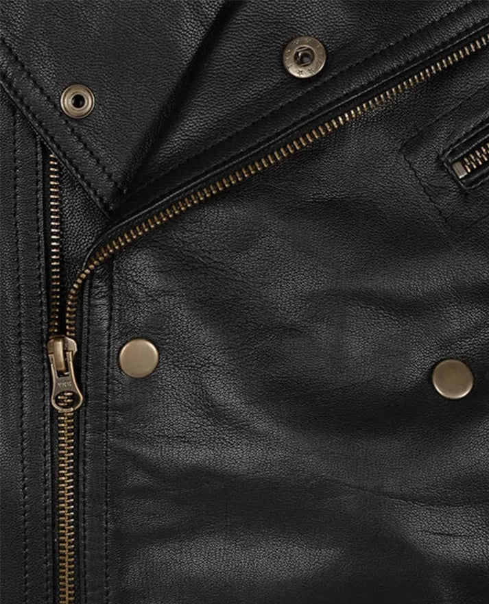 Men's Black Biker Leather Jacket
