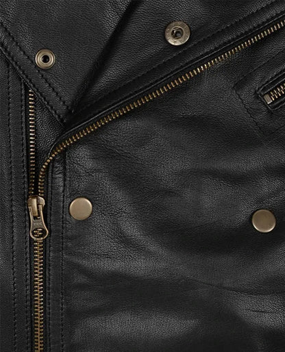 Men's Black Biker Leather Jacket