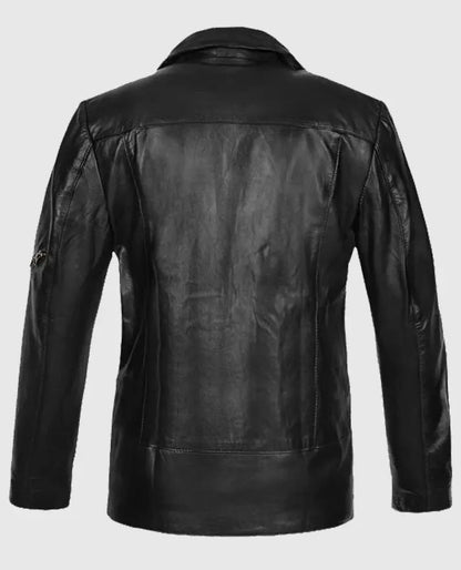 Men's Black Cafe Racer Leather Jacket