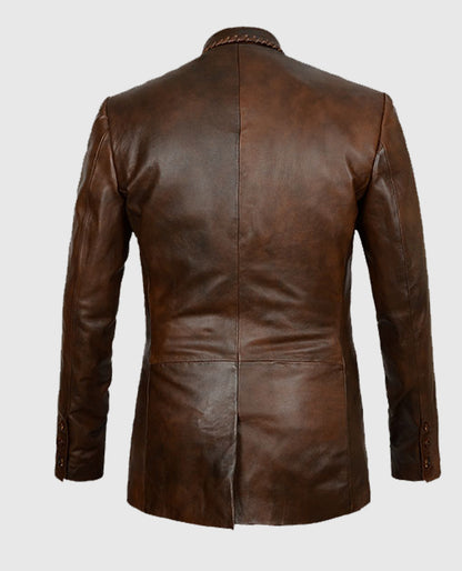 Men's Medieval Spanish Brown Leather Blazer