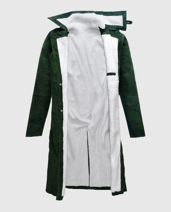 Timber Green Suede Ryan Gosling Blade Runner 2049 Long Coat