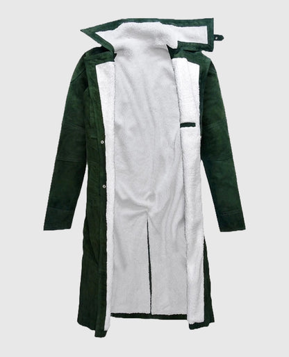 Timber Green Suede Ryan Gosling Blade Runner 2049 Long Coat