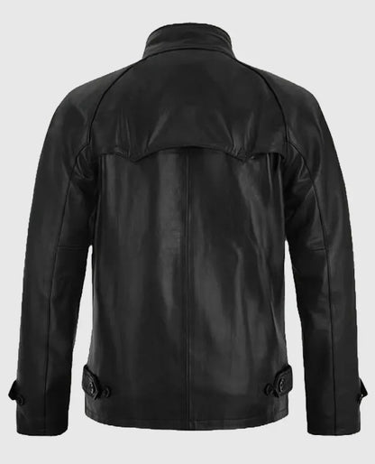 Men's Black Cafe Racer Leather Jacket