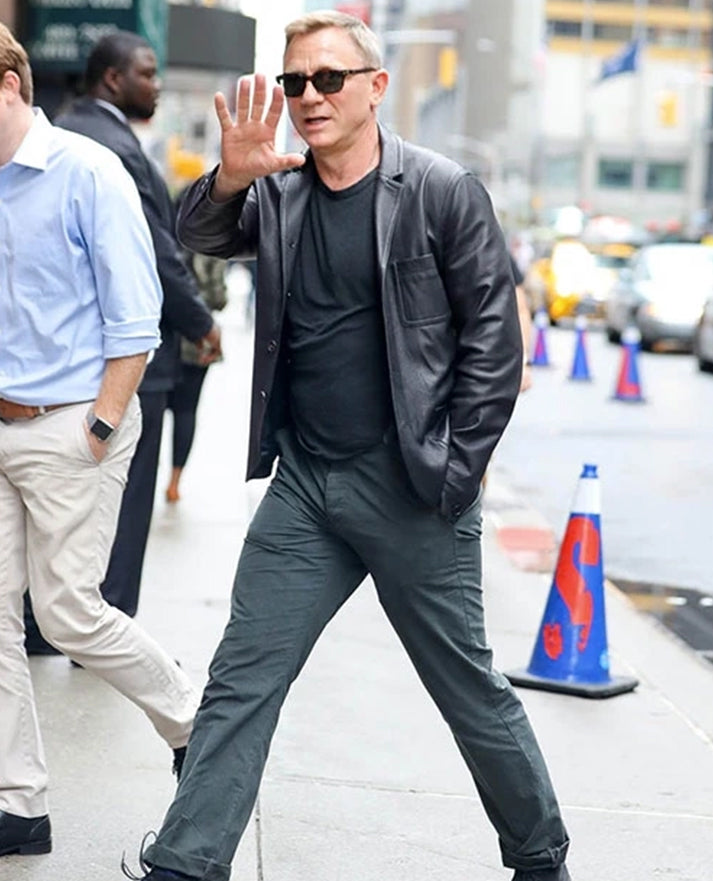 Daniel Craig Leather Blazer