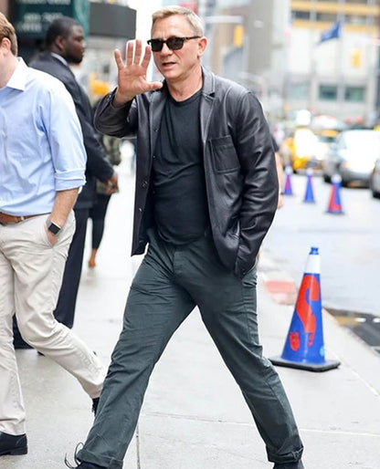 Daniel Craig Leather Blazer