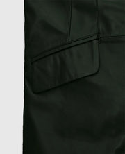 Women's Chelsea Black Leather Long Coat