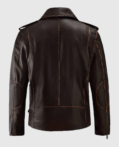 Men's Dark Brown Enforcer Biker Leather Jacket