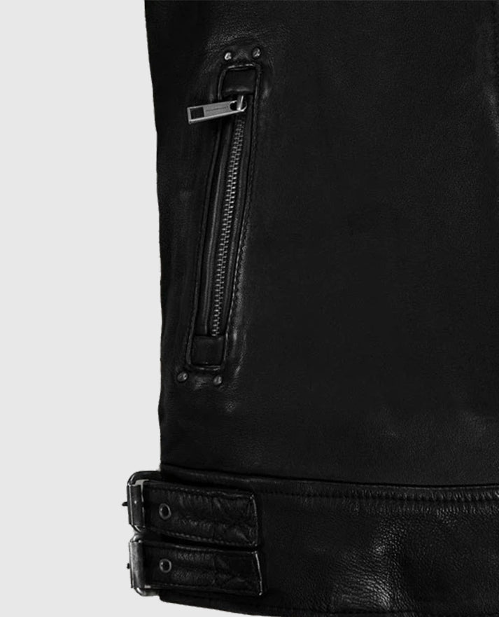 Men's Rider Falcon Black Leather Jacket