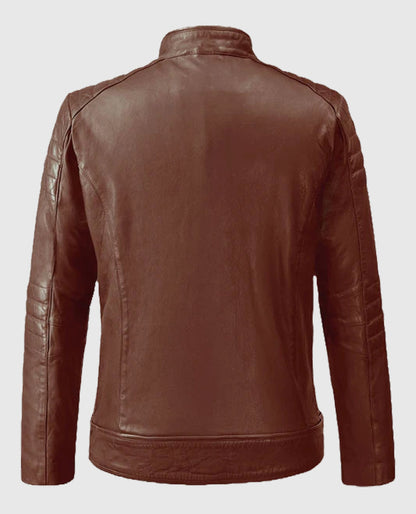 Men's Firefly Tan Biker Leather Jacket
