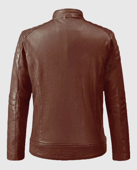 Men's Firefly Tan Biker Leather Jacket