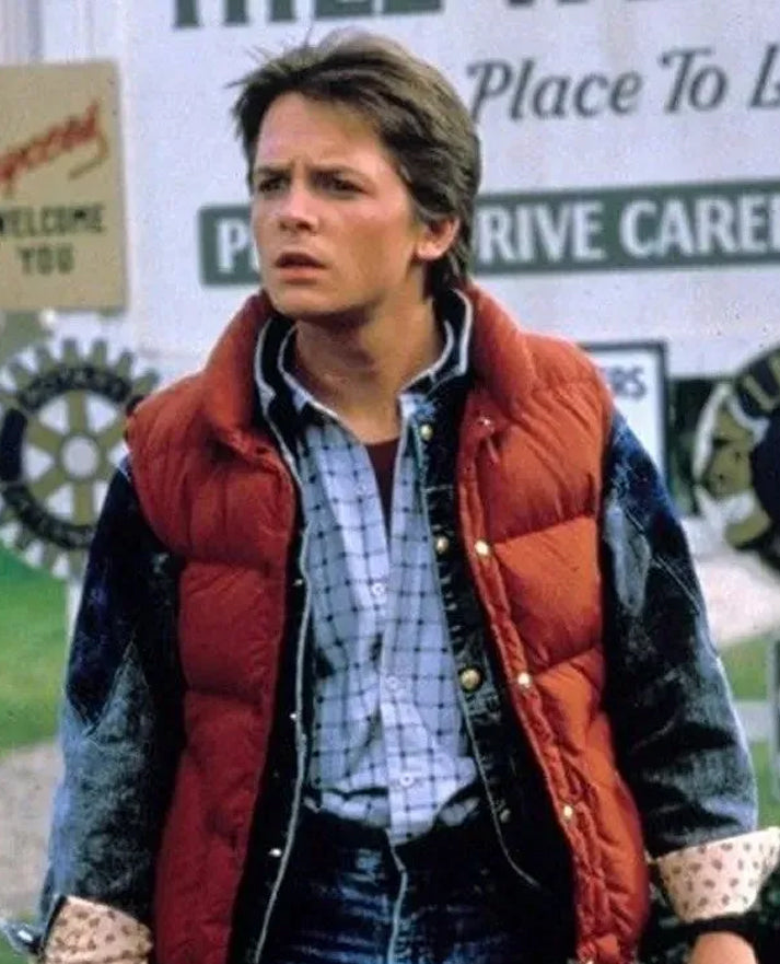 Back to the Future Marty McFly Puffer Vest Red