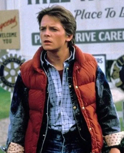 Back to the Future Marty McFly Puffer Vest Red