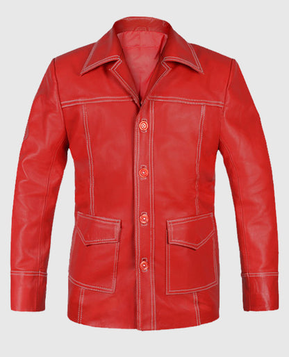 Brad Pitt Fight Club Leather Jacket
