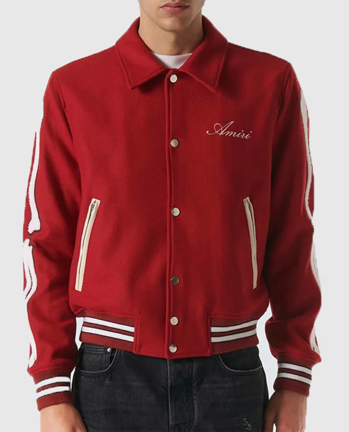 Amiri Bones Letterman Wool Jacket
