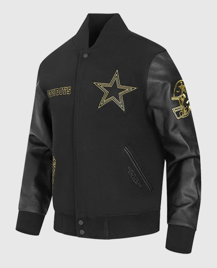 Dallas Cowboys Full-Zip Black Varsity Jacket
