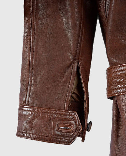 Women's Spanish Brown Long Leather Coat