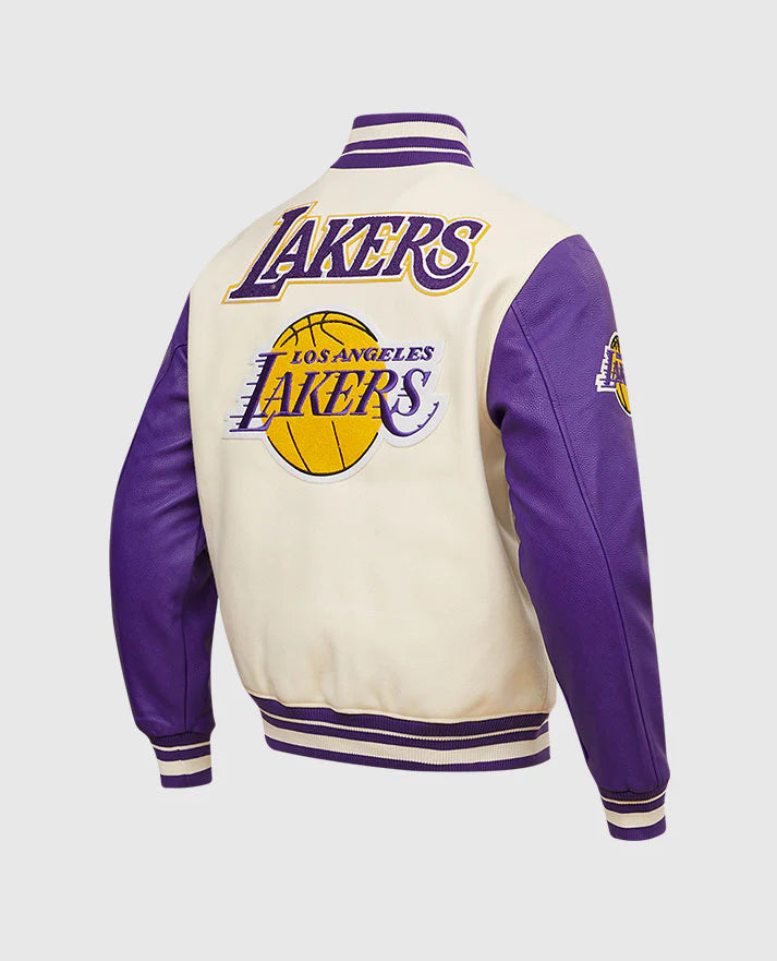 NBA Los Angeles Lakers Men's White Varsity Jacket