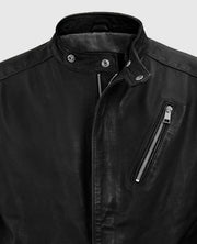 Men's Motorad Biker Black Leather Jacket