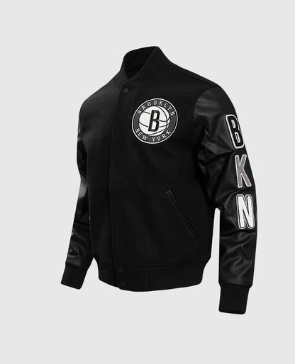 NBA Brooklyn Nets Men's Black Varsity Jacket