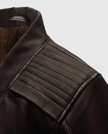 Women's Rubbed Brown Leather Jacket