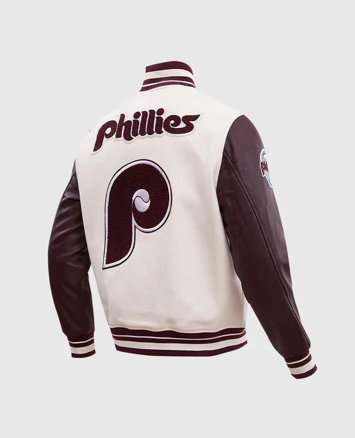 MLB Philadelphia Phillies Men's Rib Wool Varsity Jacket