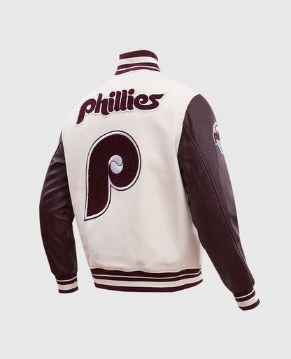 MLB Philadelphia Phillies Men's Rib Wool Varsity Jacket