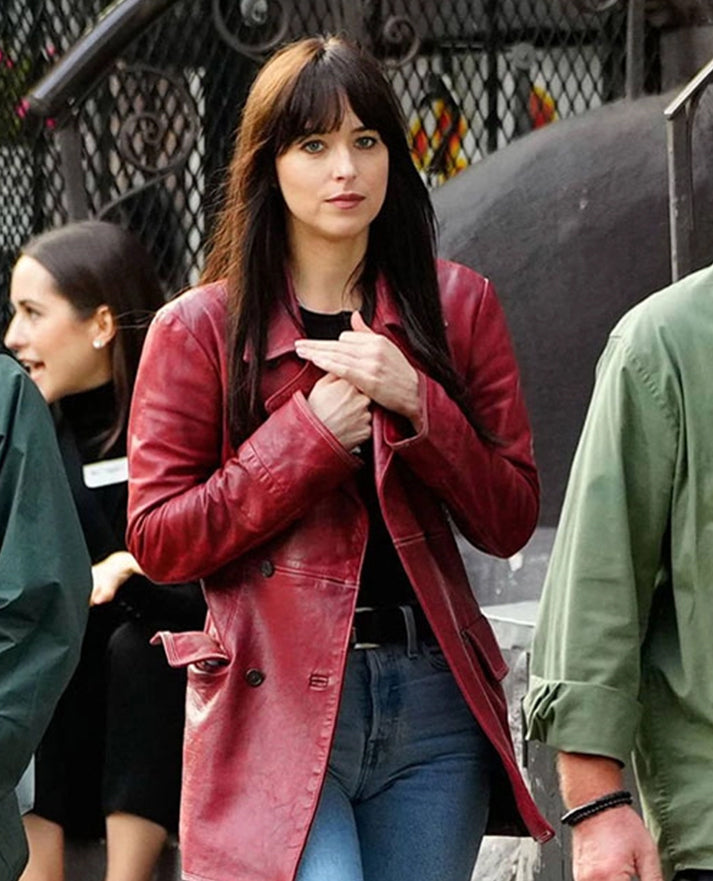 Dakota Johnson Madame Web Leather Trench Coat