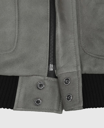 Harbor Gray Kendall Jenner Leather Jacket