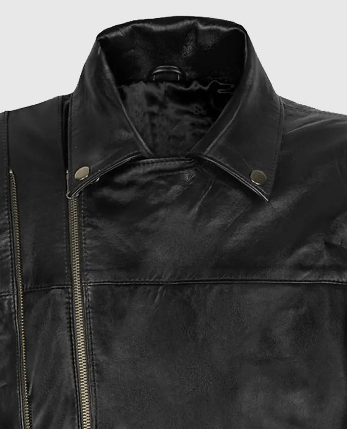 Men's Black Cafe Racer Leather Jacket
