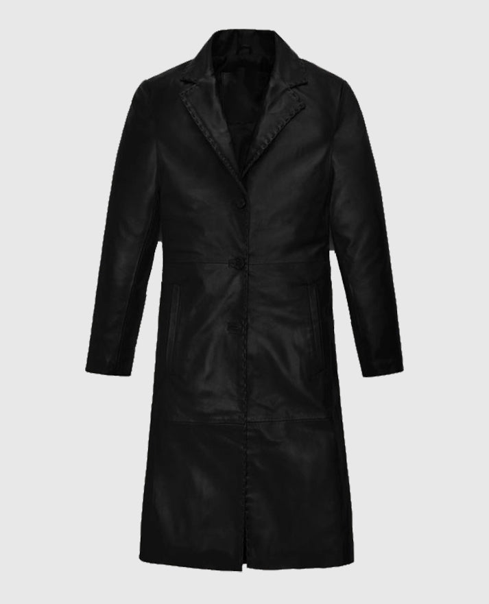 Zoe Kravitz Leather Long Coat