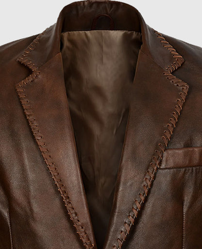 Men's Medieval Spanish Brown Leather Blazer