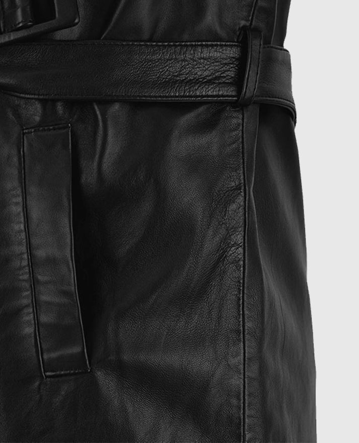 Men's 1970's Vintage Leather Trench Coat