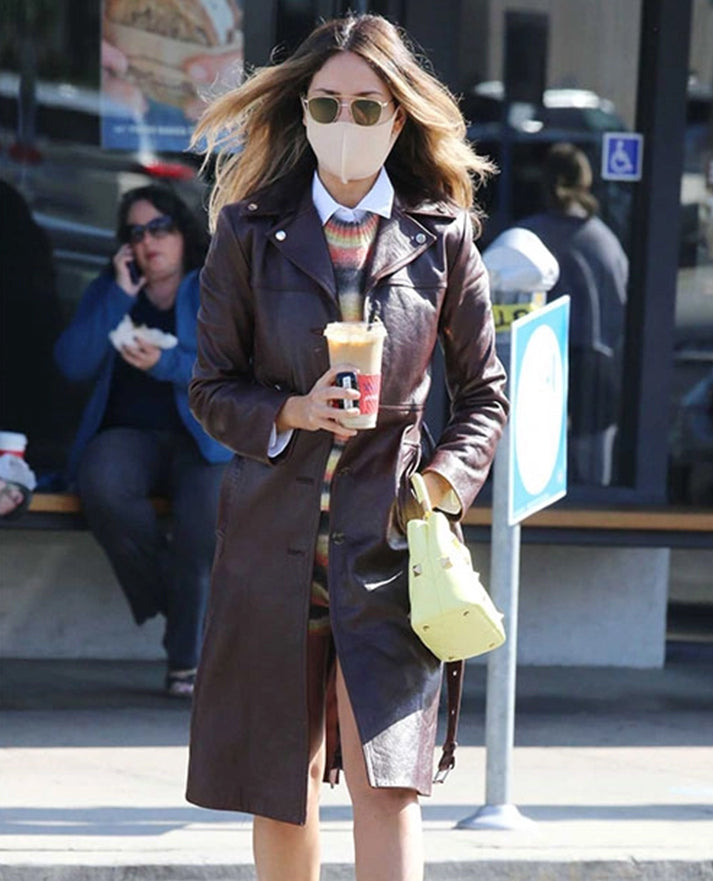 Eiza Gonzalez Leather Trench Coat
