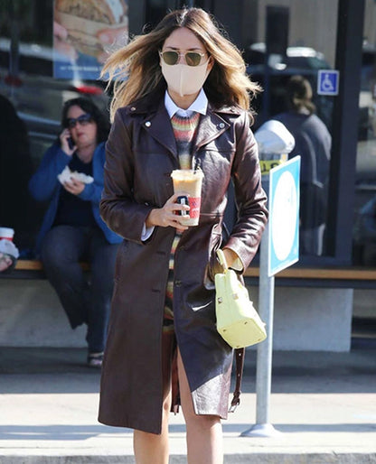 Eiza Gonzalez Leather Trench Coat