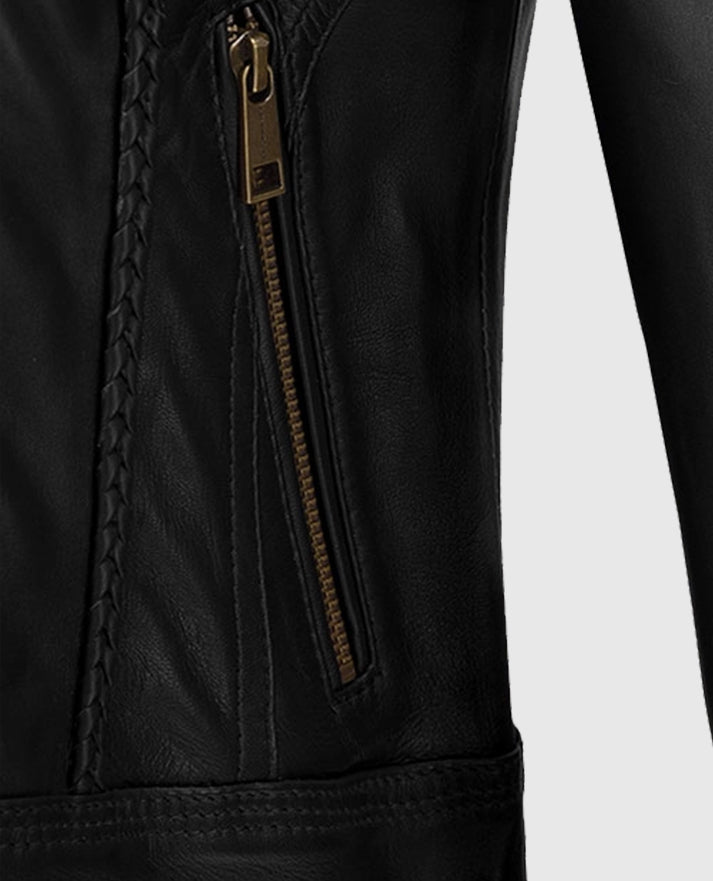 Women's Cafe Racer Clova Leather Jacket