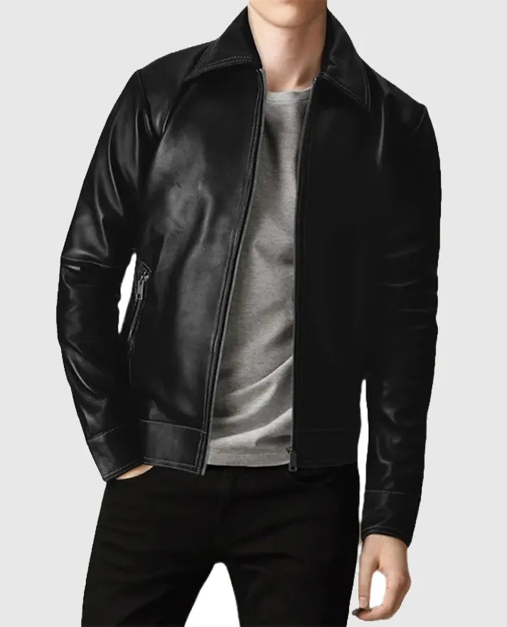 Men's Black Slim Fit Leather Jacket