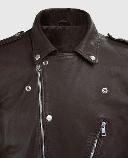 Men's Biker Style Beast Brown Leather Jacket