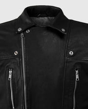Men's Dauntless Black Biker Leather Jacket