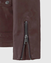 Men's Dauntless Burgundy Biker Leather Jacket