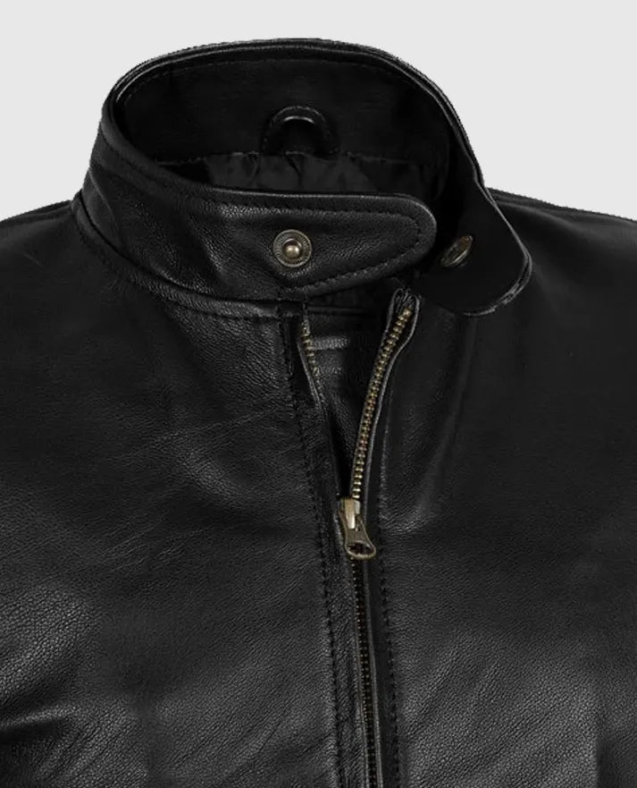 Men's Slim Fit Black Leather Jacket