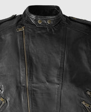 Classic Men's Black Biker Leather Vest