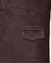 Men's Burgundy Falcon Rider Leather Jacket