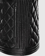 Men's Leather Vest with Quilted Design