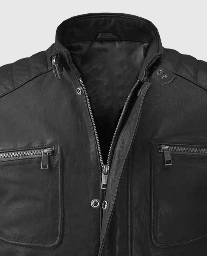 Men's Firefly Black Moto Leather Jacket