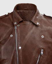 Men's Beast Spanish Brown Biker Leather Jacket