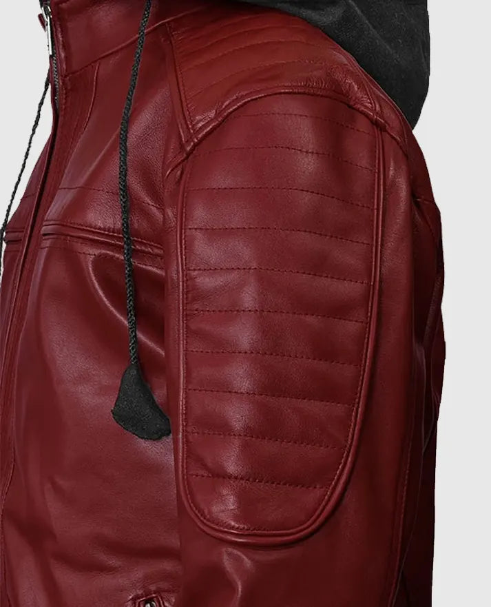 Rodeo Hooded Leather Jacket For Men