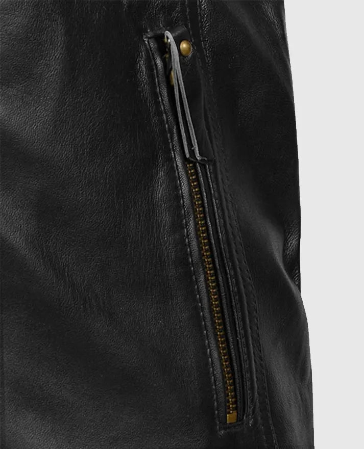 Men's Black Motorcycle Leather Jacket