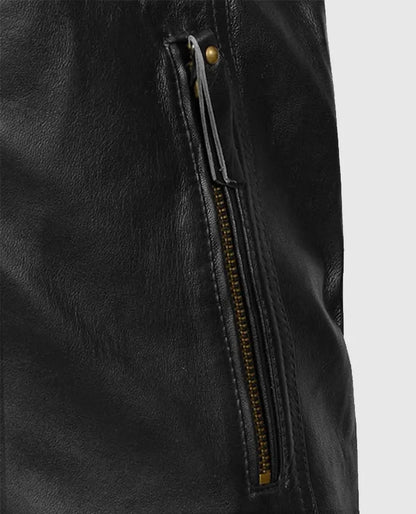 Men's Black Motorcycle Leather Jacket