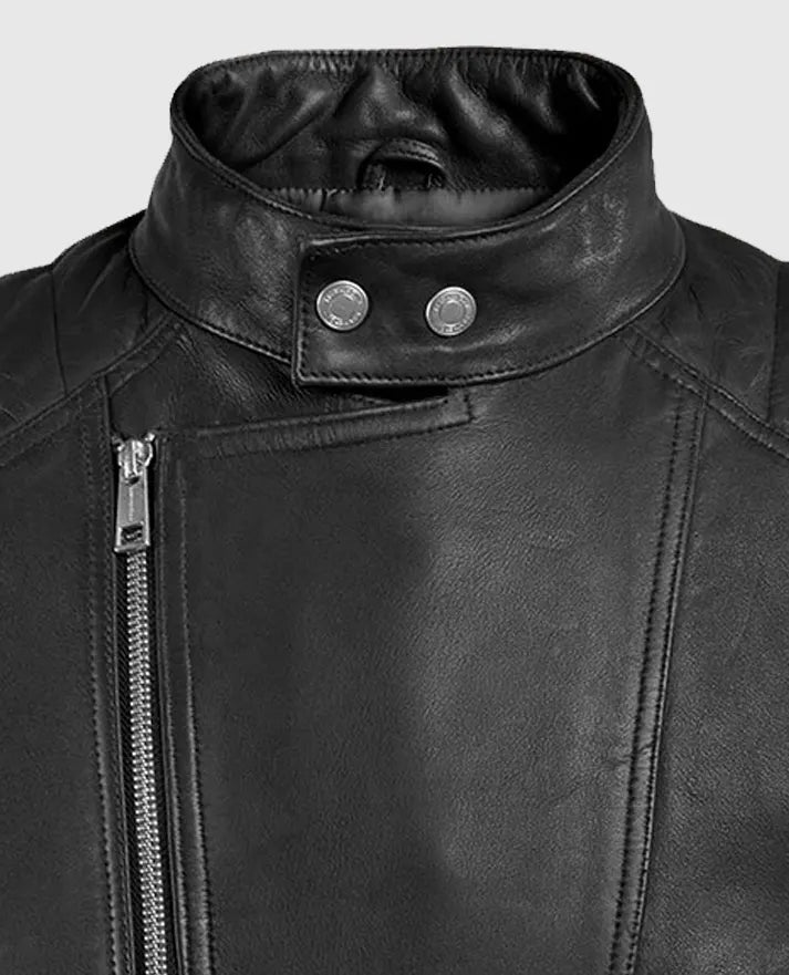 Men's Moto Shotgun Black Leather Jacket